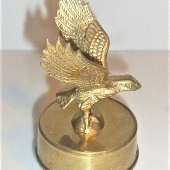 Giftcraft Vintage EAGLE MUSIC BOX Vintage Brass Eagle Wind Up Music Box Vintage - Picture 1 of 6